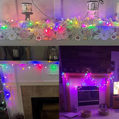 Easter String Lights, Multi Color Pastel Christmas Lights with White Wire, 2 PACK 13.5 FT 50 LED Waterproof Plug-in String Lights for Indoor Outdoor Bedroom Patio Wreath Carnival Easter Decorations