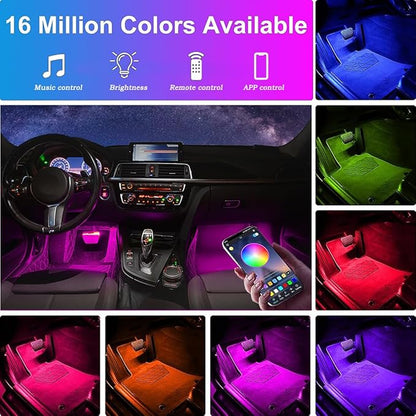 Car LED Lights,Smart Car Interior Lights with App Control,Car Atmosphere Lights,Car LED Interior Lights,Interior RGB Lights,Inside Car Lights with DIY Mode and Music Mode.