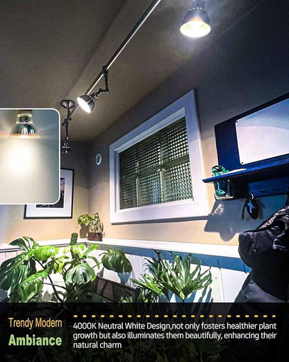 Grow Light, GU10 Full Spectrum Grow Light Bulb, 5W 110V PAR16 LED Plant Light Bulb for Indoor Plants, Neutral White 4000K, 6-Count