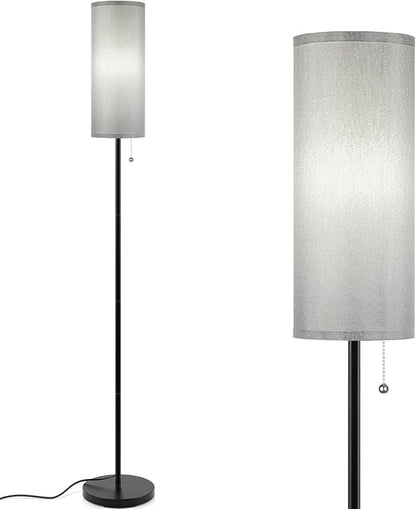 Coucrek Floor Lamp for Living Room, 3 Color Temperature Modern Standing Lamps, Minimalist Floor Lights for Bedroom, Office, Reading,Gray