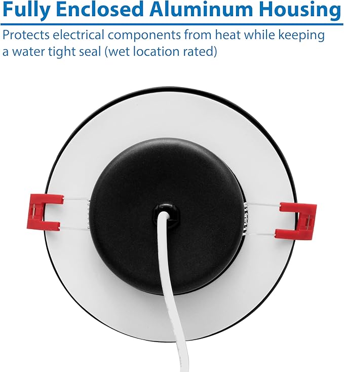 DGC 4-inch Black Selectable Canless Adjustable Gimbal LED Recessed Downlight (DGC43120SRDBK)