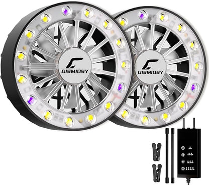 Full Spectrum LED Grow Light with Built-in Cooling Fan, Clip on Plant Lights for Indoor Plants, 2/4/8/12H Auto Timer, 3 Dimmable Levels, CRI 90+ Lamp for Plant Shelves & Succulents 2 Packs