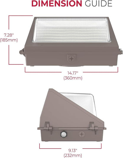 Lumark WP Outdoor LED Wall Light, 120-347V w/Selectable CCT and Lumens, Dimming, Dusk to Dawn - Medium