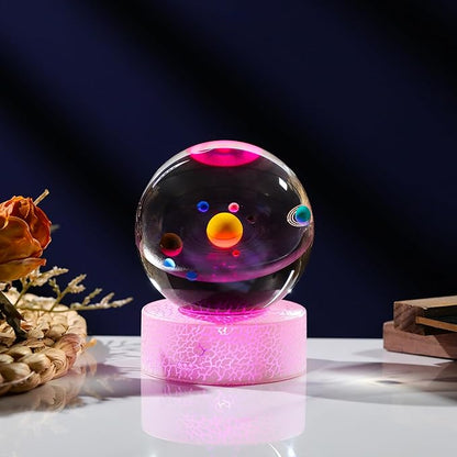 80mm Crystal Ball 3D- Collectible Figurines (Colorful Solar System)