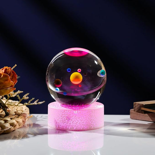 80mm Crystal Ball 3D- Collectible Figurines (Colorful Solar System)
