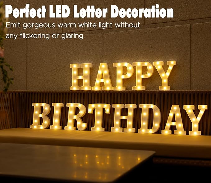 Small Led Marquee Letters, Light Up Letters, 8.58 Inch Led Letter Lights, Battery Powered Lighted Sign for Table, Party, Birthday, Christmas Decor (Letter W)