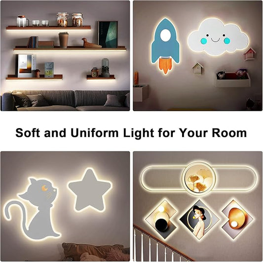 Tatazone White COB Led Strip Lights Max with RF Remote, 16.4ft 3000K CRI93+ Dimmable Ultra Bright Warm White COB Light Strip, Adhesive Indoor COB Led Lights for Living Room, Shelf, Cabinet