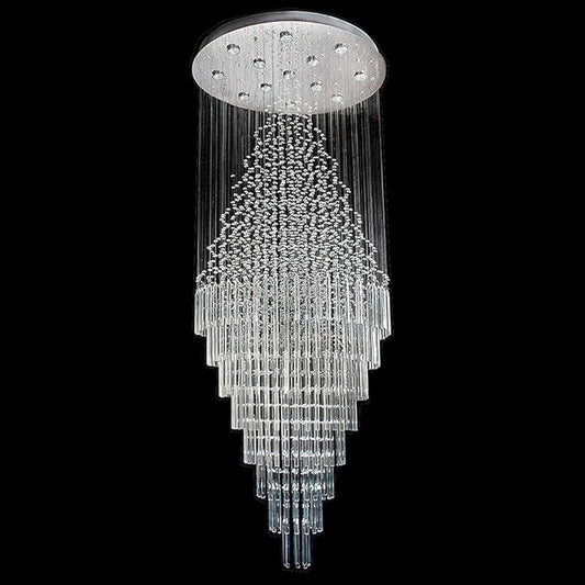 7PM Foyer Chandeliers Entryway High Ceiling, Flush Mount Large Raindrop Crystal Chandelier Lighting Staircase Chandelier High Ceiling Light Fixtures for Hallway Front Entrance H 59''