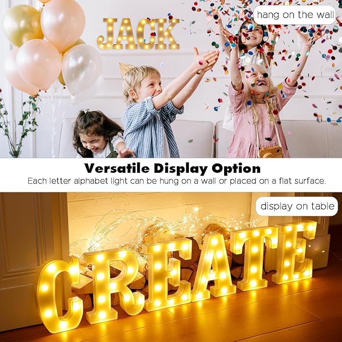 Small Led Marquee Letters, Light Up Letters, 8.58 Inch Led Letter Lights, Battery Powered Lighted Sign for Table, Party, Birthday, Christmas Decor (Letter K)