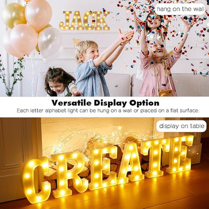 Small Led Marquee Letters, Light Up Letters, 8.58 Inch Led Letter Lights, Battery Powered Lighted Sign for Table, Party, Birthday, Christmas Decor (Letter K)