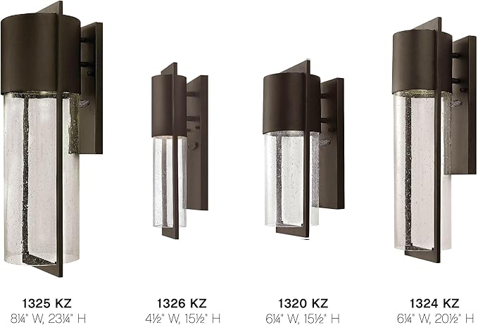 Hinkley Shelter Medium Outdoor Wall Mount Lantern, Minimalist Style, Dark Sky-Compliant, Solid Aluminum/Clear Seedy Glass, Buckeye Bronze