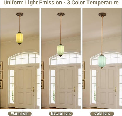 LOUSACE 5.5 in Vintage Milk Glass Ceiling Light Fixture, Antique Green Semi Flush Mount Milk Glass Pendant Light, Farmhouse Ceiling Light for Kitchen Hallway Dining Room Bedroom, LED Bulb Included