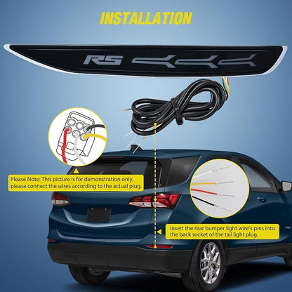 Nilight Rear Bumper Tail Light Compatible with 2017 2018 2019 2020 2021 2022 Chevy Equinox Smoke Lens LED Reflector Bumper Lamps Brake Turn Signal Sequential Flashing Driving Taillights Replacement