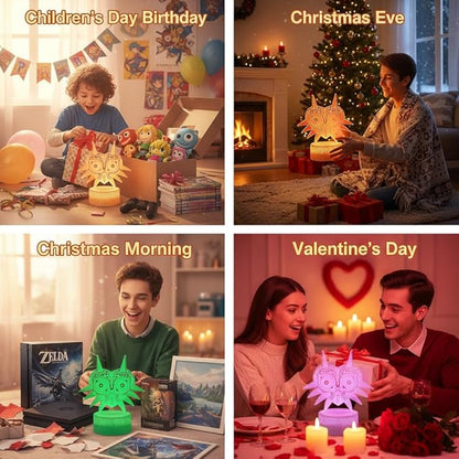 3D Night Light, 16 Color Changing Cartoon USB Desk Lamp, Crest of Hyrule Illusion Lighting with Remote Control for Home Decor Gift for Kids. (2)