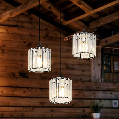 Long Chandeliers for High Ceilings,Modern Crystal Pendant Light,Raindrop Drop Lamp,Hanging Flush Mount Lighting Fixtures for Spiral Staircase,Foyer,Entryway,Living Room,Black (8 Lights)