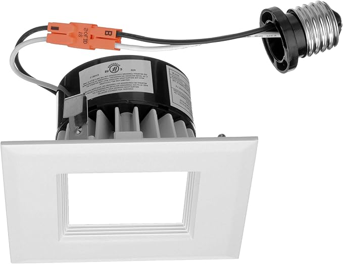 NICOR Lighting 4 inch Square LED Downlight Retrofit Kit in 2700K (DLQ4-10-120-2K-WH)