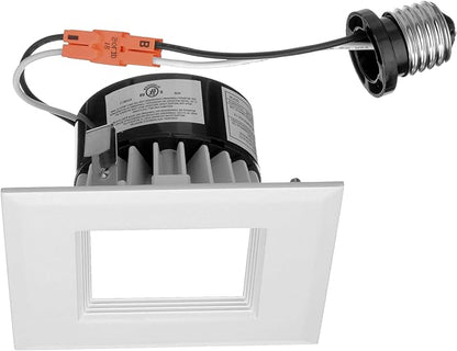 NICOR Lighting 4 inch Square LED Downlight Retrofit Kit in 2700K (DLQ4-10-120-2K-WH)