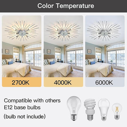 ZGLAOJT Semi Flush Mount 8 Light Ceiling Light Modern Metal Ceiling Lighting Chrome Light Fixture Chandelier for Farmhouse Kitchen Dining Room Bedroom Hallway Living Room