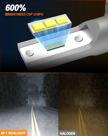 SEALIGHT 2504 PSX24W LED Fog Light Bulbs, 14,000 LM 600% Brighterness 2504 Fog Lights Led Bulb 6500K Xenon White DRL Fog Light Bulbs Replacement For Cars,Trucks(Pack of 2)