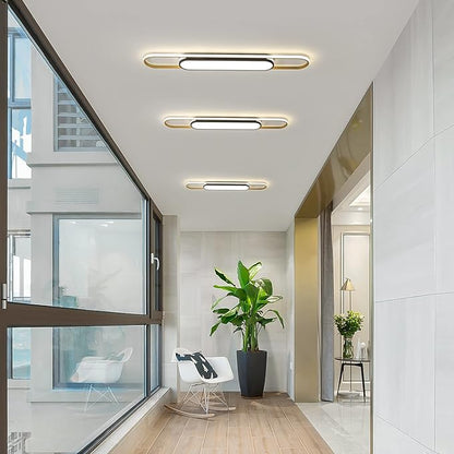 Qcyuui Linear Ceiling Light Modern LED Ceiling Lamp Dimmable Acrylic Ceiling Lighting Fixture with Remote Control for Kitchen Dining Room Cloakroom Hallway(48W/43.3in L)