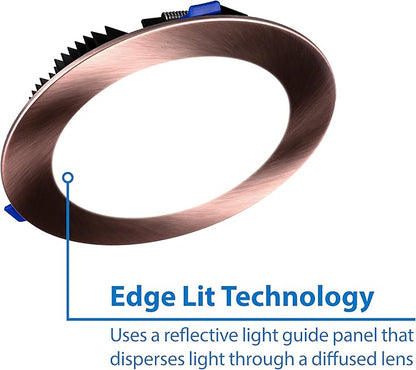 NICOR Lighting DLE821202KRDAC DLE Recessed Lighting Kit, 8, Aged Copper