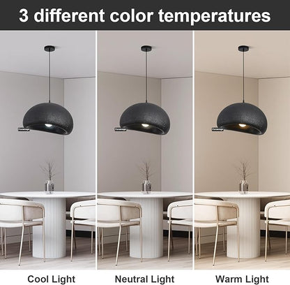 19.7in Wabi Sabi Pendant Light, Kitchen Island Lighting Fixture Ceiling Mount Japanese Lamp Japandi Chandelier for Dining Living Room Hallway Bedroom Restaurant Hanging Lamp, Black 1 Pack