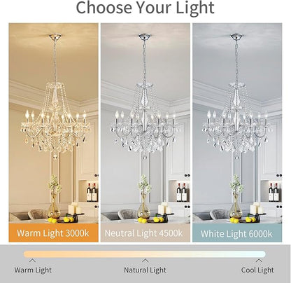 Modern Crystal Chandelier, 8-Light Crystal Chandeliers for Dining Room Light Fixture, Crystal Pendant Ceiling Light Chrome Lighting Fixture for Living Room Hallway Foyer Bedroom Kitchen Bathroom