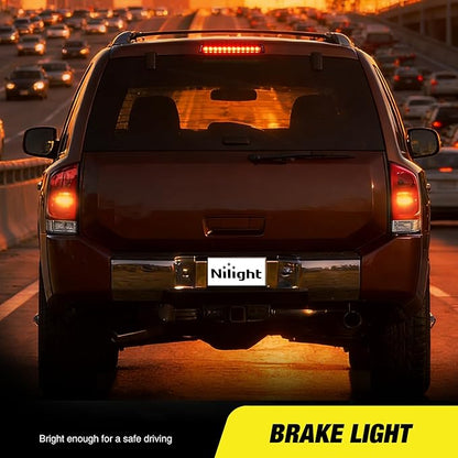 Nilight Third Brake Light Tail High Mount 3rd Stop Lights Smoked Lens for Nissan Armada 2005-2015 Pathfinder Armada 2004 Infiniti QX56 2004-2010 Van SUV Rear Center Cab Lamp