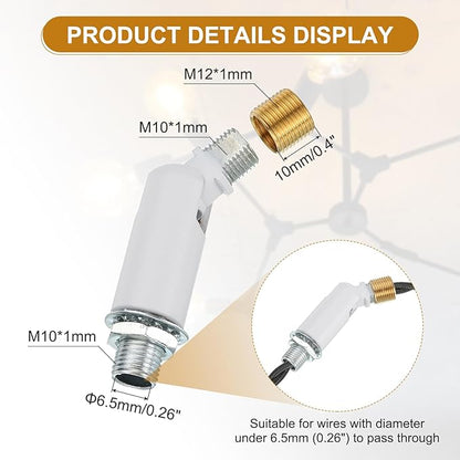 MECCANIXITY Sloped Ceiling Adapter, 180 Degree 46x15mm M10 Fine Thread Sloped Ceiling Light Fixture Adapter Kit for Ceiling Pendant Light Chandelier Track Suspend(White, Pack of 2)