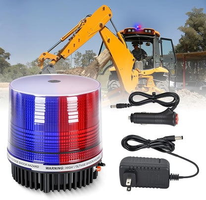 Nilight 18LED Strobe Lights Red Blue Wireless Rotating Emergency Safety Flashing Beacon Light with Magnetic Base Mount and Two Types of Plugs for Vehicle UTV Truck Forklift Tractor Snow Plow