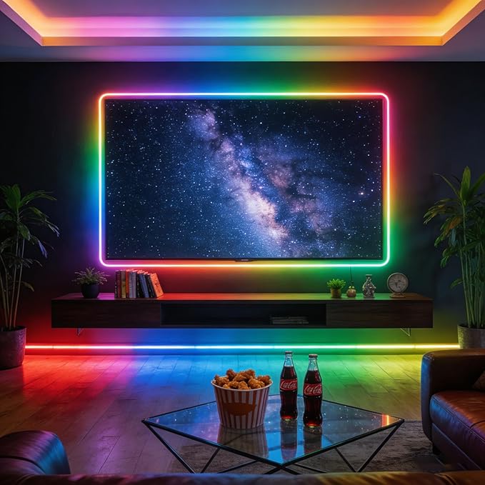 RGB+IC COB LED Strip 16.4ft WS2811 24V Addressable Color Changing Multicolor RGB LED Tape Lights Kit for Bedroom,Gaming Room,Party Lights