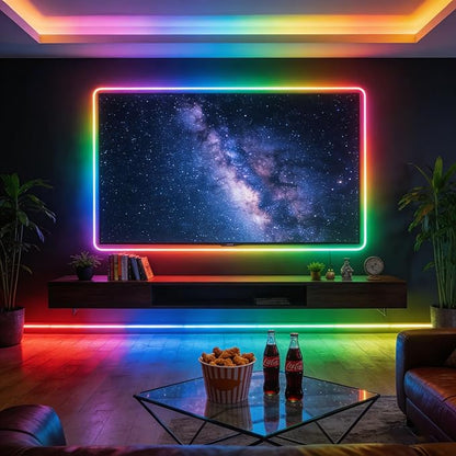 RGBW IC Natural White 4000K 24V COB LED Strip 16.4ft WS2811 Addressable Color Changing Multicolor RGB+NW LED Tape Lights Kit for Bedroom,Gaming Room,Party Lights