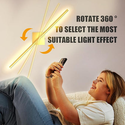 Battery Operated Wall Sconces Set of 2 Rechargeable LED Wall Lights, Dimmable 3000K-6500K, Battery Sconces Wall Decor for Bedroom Living Room Hallwayated Wall Sconce （2 Pack） (Gold, 28 INCH)