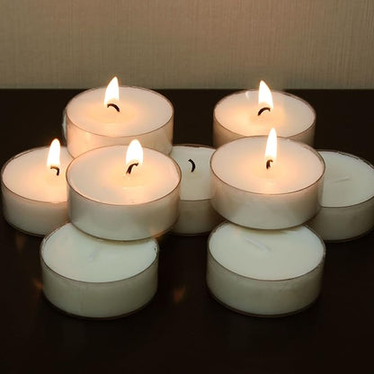 Stonebriar 40 Pack Unscented Mega Oversized Clear Cup Tea Light Candles with 9 Hour Extended Burn Time