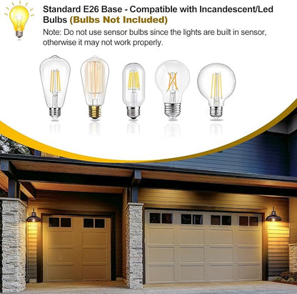 TOBUSA 2-Pack Dusk to Dawn Outdoor Wall Lights, Exterior Farmhouse Gooseneck Barn Light, Vintage Outside Wall Mount Light Fixture, Waterproof Outdoor Light for House Porch Garage, Distressed Brown