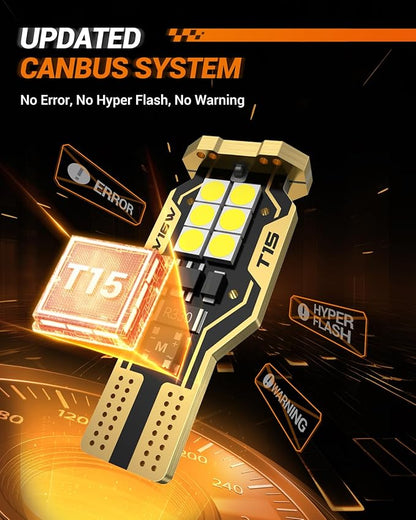 SEALIGHT 921 LED Bulb Reverse Light 500% Super Bright T15 Reverse Light Bulb 3030-SMD Chipsets Canbus Error Free 906 W16W 922 912 921 LED Bulb for Backup Lights, 6000K White Pack of 2