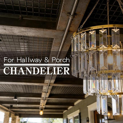 Modern Chandelier Shade - Gold Faux Chandeliers Light Fixture - Pendant Ceiling Lampshade for Girls Bedroom - Size W9.84 X H11