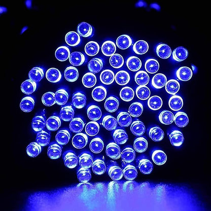 Joomer Solar String Lights, 39FT 100LED Solar Powered Outdoor Fairy Lights, Waterproof 8 Modes Twinkle String Lights for Garden Patio Yard Tree Wedding Christmas Decor (Blue)