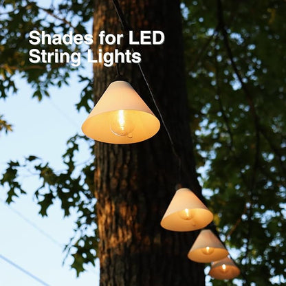 OluKai Designs Off White Outdoor Light Bulb Covers 24 Pack LED String Light Shades for Patio, Backyard, Garden, Party Decor