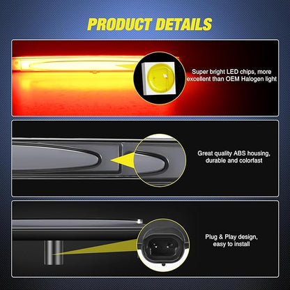 Nilight Third Brake Light Tail High Mount 3rd Stop Lights Smoked Lens Compatible with Chevy Corvette C6 2005 2006 2007 2008 2009 2010 2011 2012 2013 Car Rear Center Cab Lamp