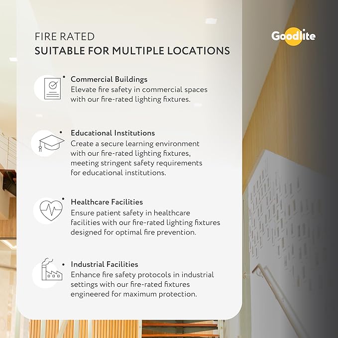 Goodlite 3-inch LED Fire-Rated, Round Slim - Recessed 8W Downlight, 120-277V, CRI 90+, ETL Listed, Dimmable Triac & 0-10V, 600 Lumens, 5CCT 27K-30K-35K-41K-50K, 50k Hr, Equal to 50W, 1ct (G-96921)