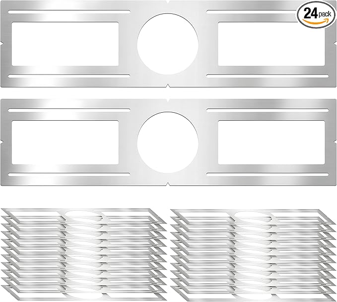 New Construction Mounting Plate, 4 Inch, LED Recessed Lighting Housing Kits, Flat Steel Rough in Bracket Fixture for LED Light Bar, 24PC Shallow Recessed Lighting Housing Plate