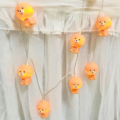 1.65M Cute Animal Dog Shape 10 Led Painted Dog Fairy Lights Lucky Puppy String Lights USB Powered for Halloween Christmas Thanksgiving Home Party Children Kids Bedroom Decoration (Lucky Puppy)