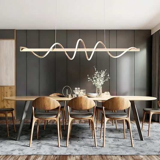 Led Pendant Light for Kitchen Island Lighting Dimmable 47.20" Twist Design Modern Led Chandelier 3000K-6500K