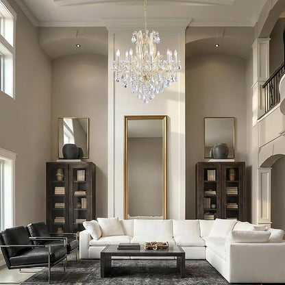 Modern Gold Crystal Chandelier Lighting - Luxury Maria Theresa Chandeliers for Dining Room, Kitchen Island, Living Room, Bedroom, 10 Lights…