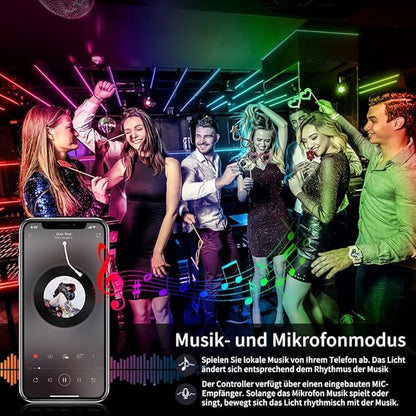 AILBTON Led Lights for Bedroom,100ft Led Light Strip Music Sync RGB Led Strip Lights Built-in Mic,Bluetooth App Control Led Room Lights with Remote,5050 RGB Rope Light