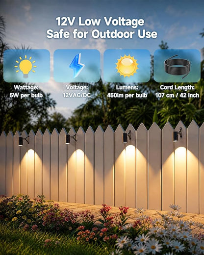 Landscape Down Lighting Low Voltage Spot Lights Outdoor LED Wall Mounted Low Voltage Tree Lights Cast Aluminum Free 5W MR16 LED Bulb Stainless Steel Mounting Bracket 1-Count