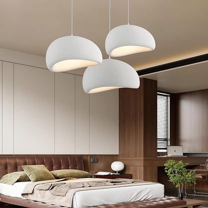 Wabi Sabi Pendant Light Oval, 19.7in Japanese Ceiling Fixture for Dining Room Kitchen Island Hallway Bedroom Restaurant, Adjustable Modern Japandi Hanging Lamp, E26 Base (50cm/19.7in)