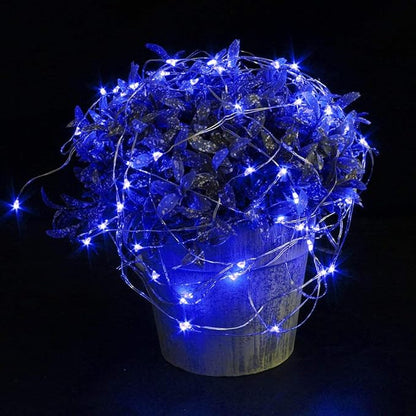 CYLAPEX 12 Pack Fairy Lights Battery Operated 7ft 20 LED Mini String Lights Silver Wire Firefly Starry Moon Lights for Halloween Wedding Mason Jars Party Christmas Centerpiece Table Decorations, Blue