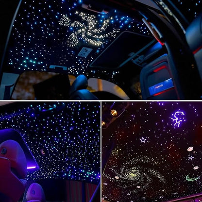 AKEPO 36W 4 Color Twinkle Fiber Optic Starlights Headliner Lights Kit, Optical Fibers Music Sync Bluetooth APP Control Starlight Kit, 1500pcs*13.1ft